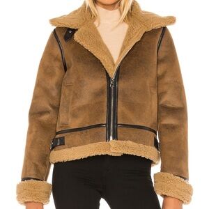 J.O.A. Brown Faux Fur Sherpa Jacket